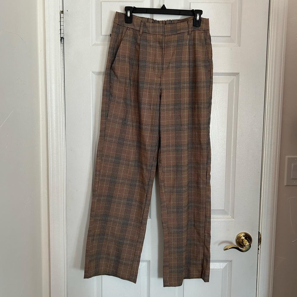 Brown Plaid Pants